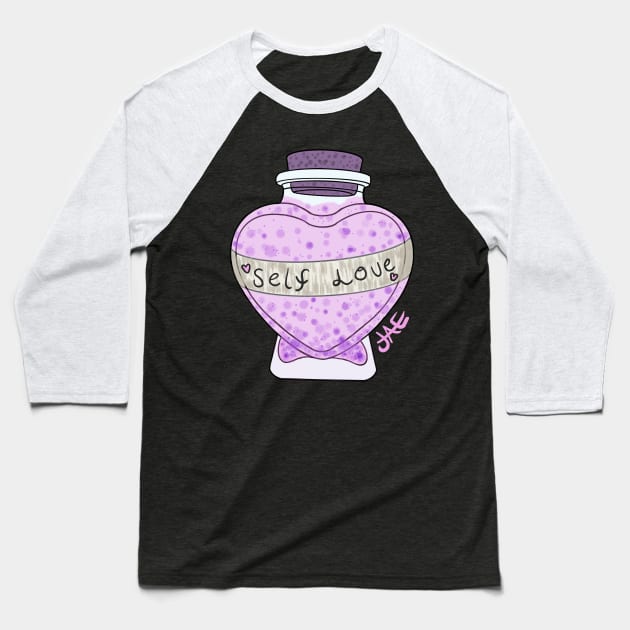 Self Love Potion Baseball T-Shirt by WebOfWonders